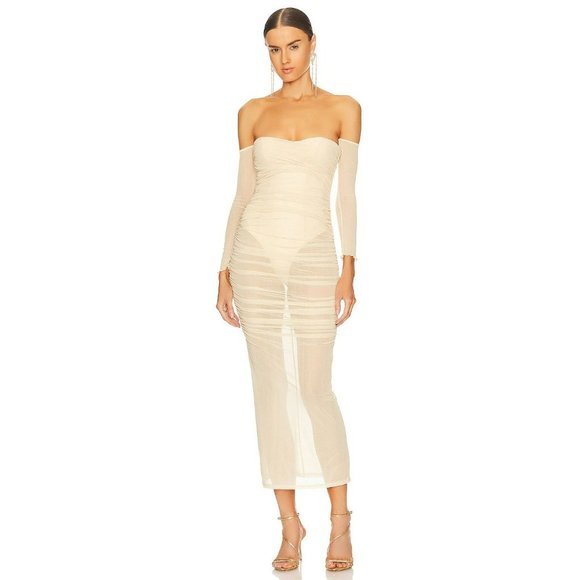 CAMILA COELHO Women's Lillian Midi Dress in Pastel Peach, Size S, Retail… - Picture 1 of 5